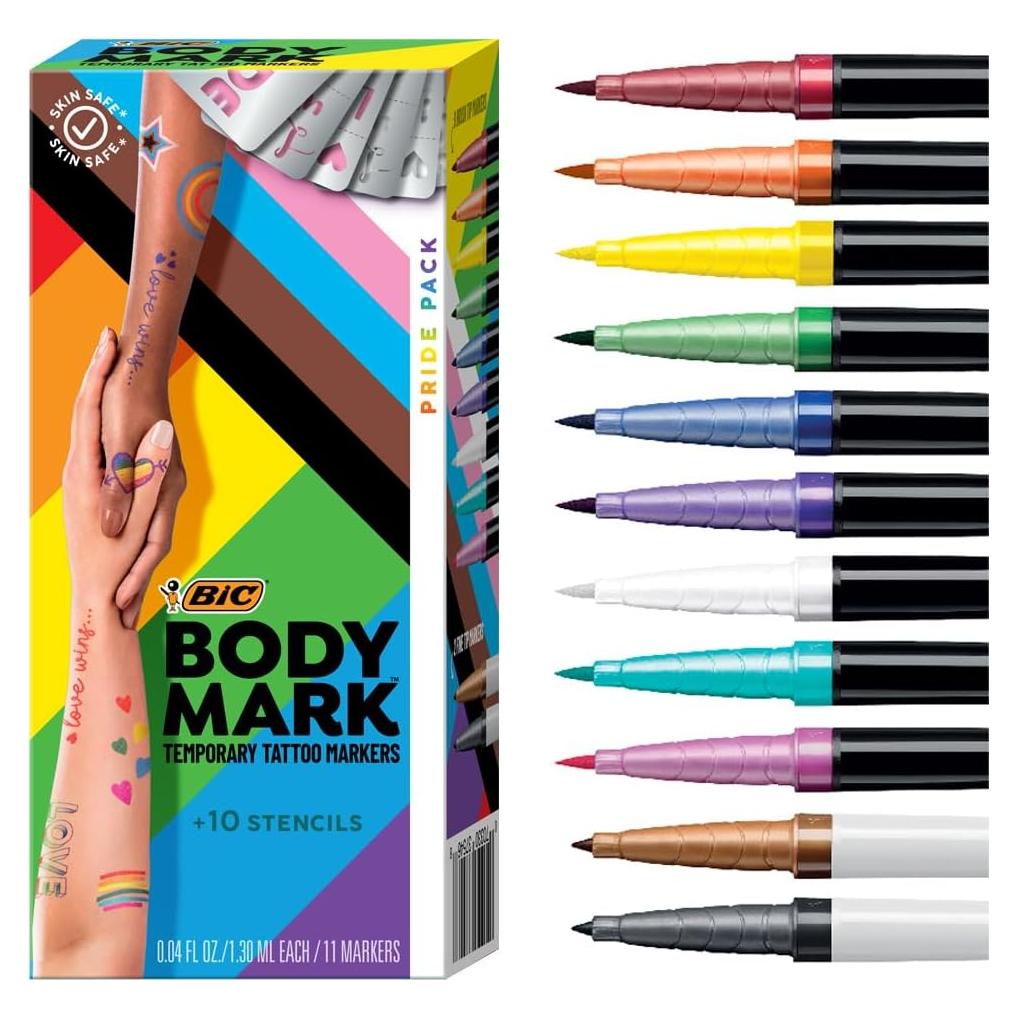 Marcadores de Tatuajes Temporales BIC BodyMark 11 Colores