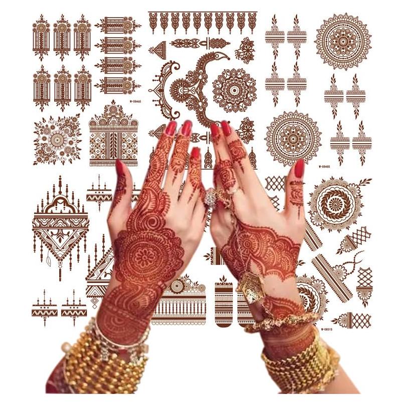 Kit de Tatuajes Temporales de Henna USUKUSI - 12 Piezas