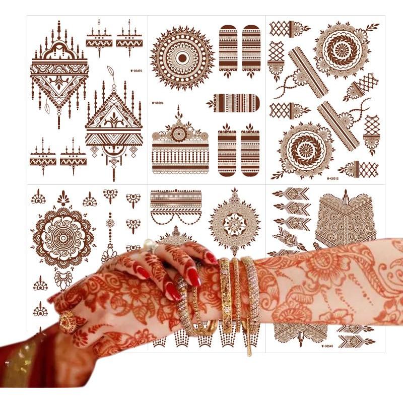 Kit de Tatuajes Temporales de Henna USUKUSI - 12 Piezas