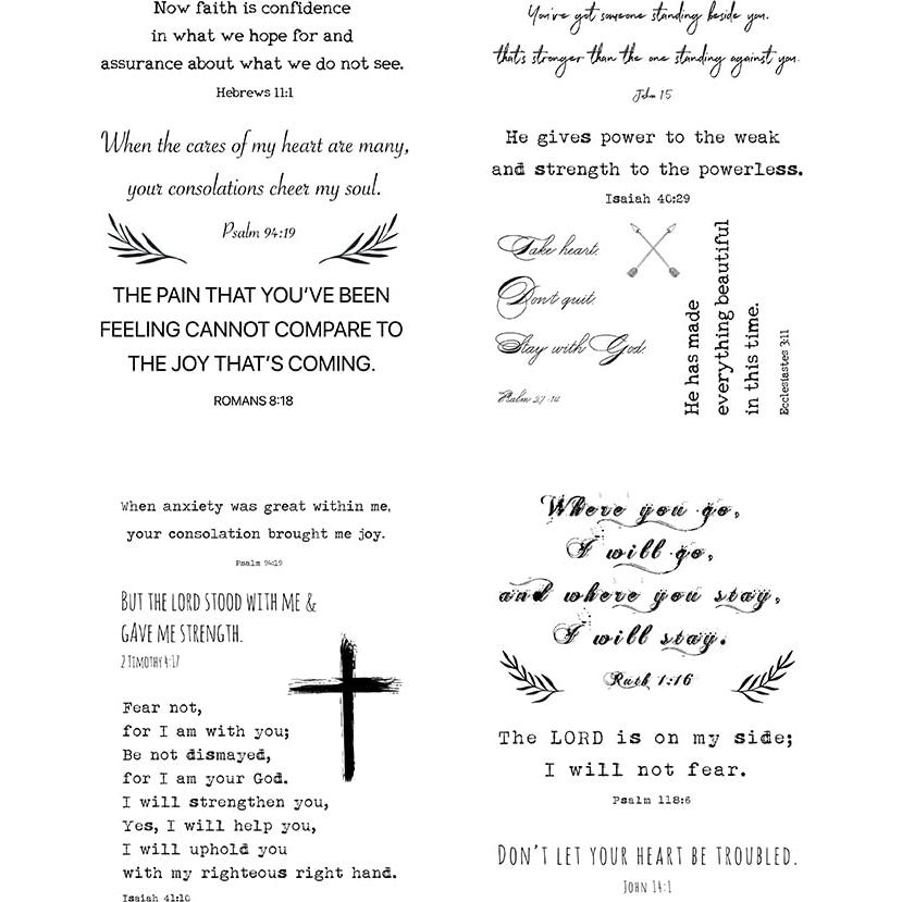 Everjoy 60+ Designs Inspirational Christian Quotes Bible Verses Scriptures Temporary Tattoos