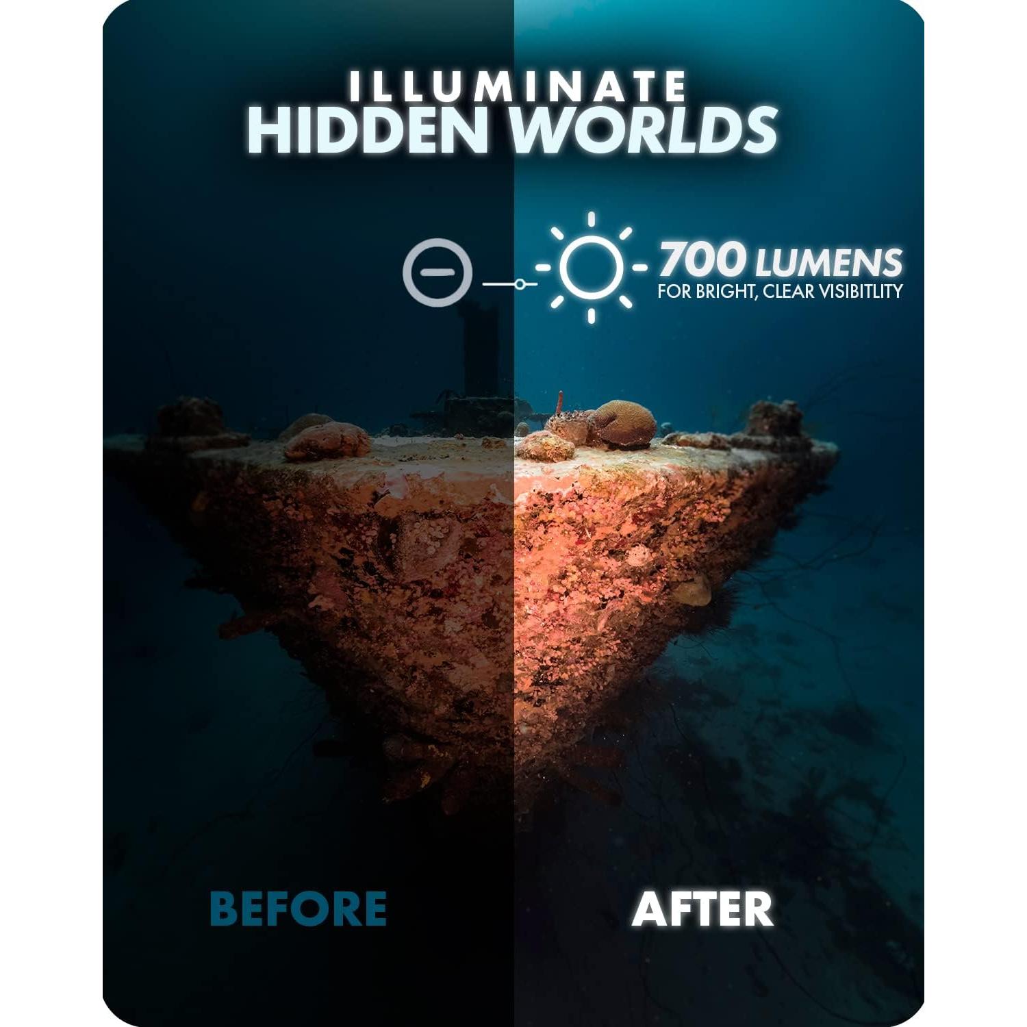 Movo DiveRig1 XL Rig de Buceo con Luces LED Impermeables