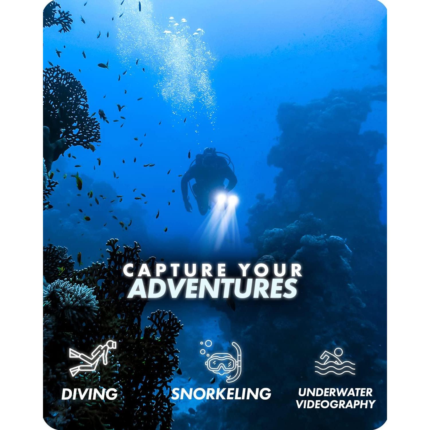 Movo DiveRig1 XL Rig de Buceo con Luces LED Impermeables