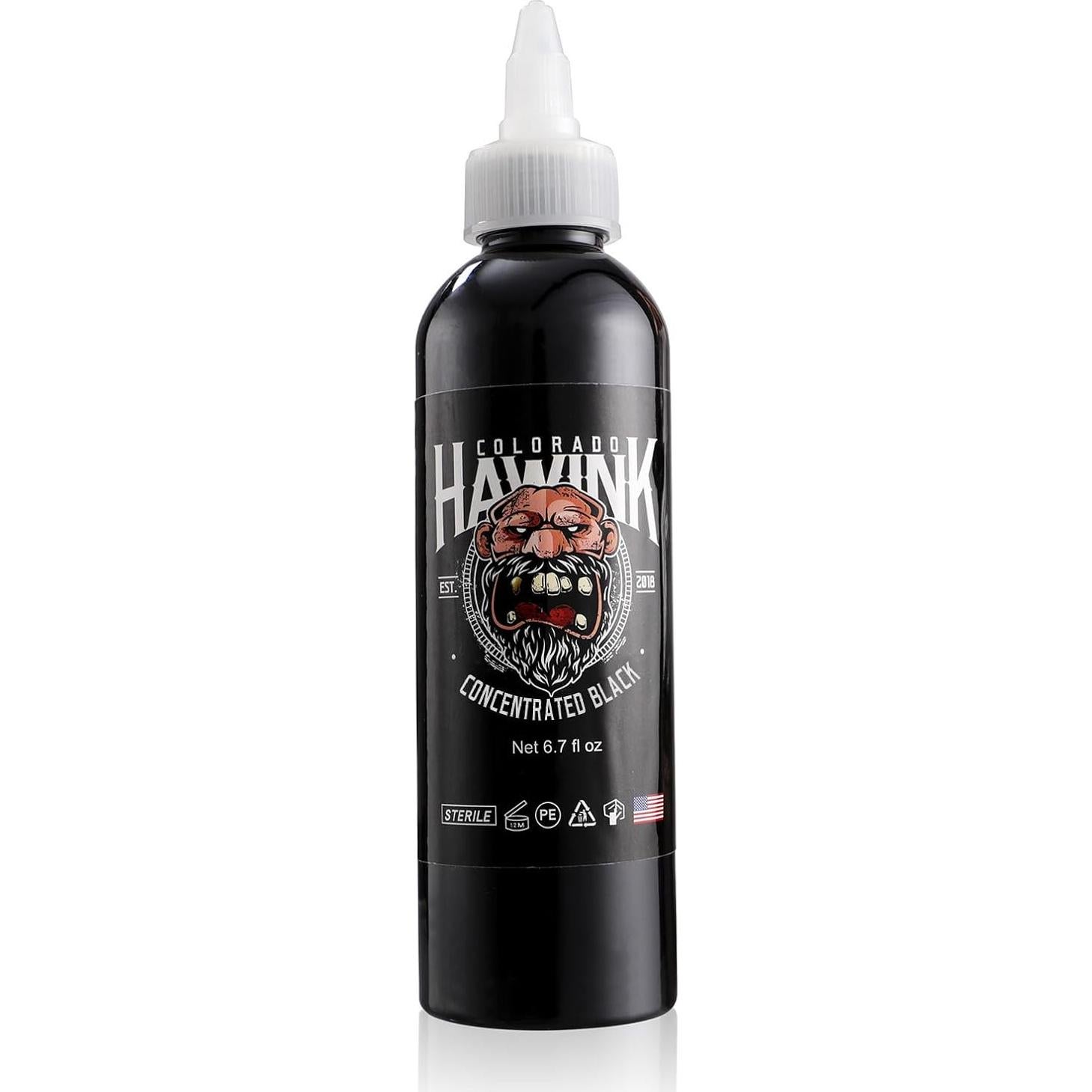 Tinta para Tatuajes Hawink 200ml Vegana Negra Concentrada