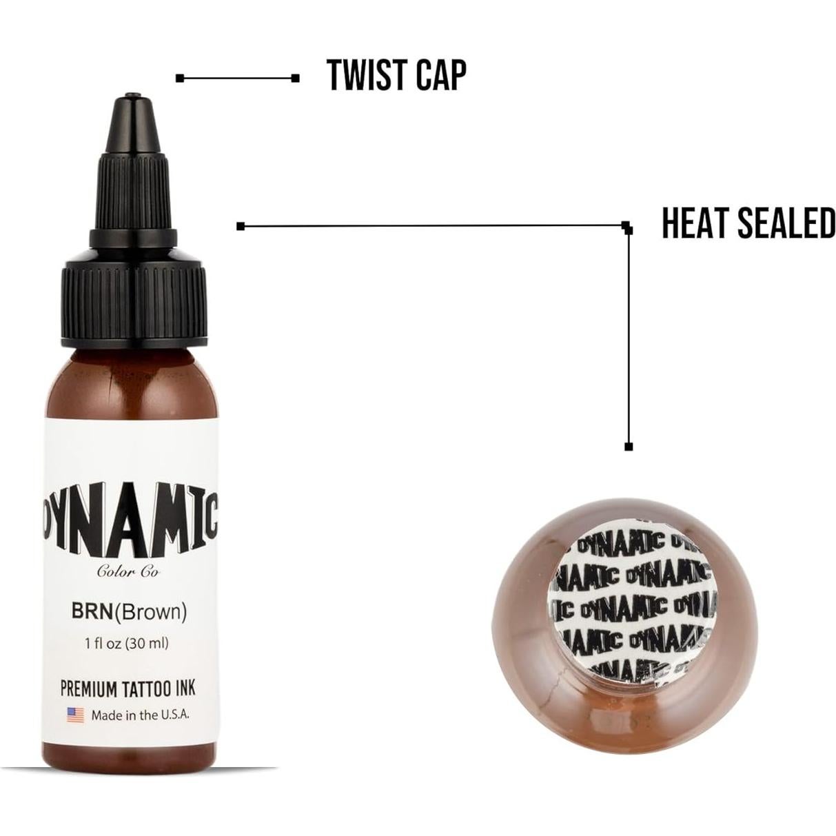 Tinta para Tatuajes Dynamic Color Marrón 29.57ml Vegana