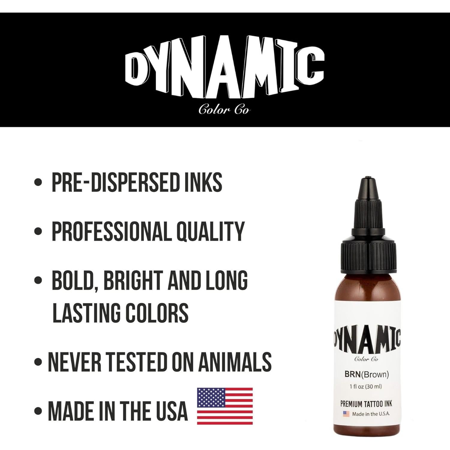 Tinta para Tatuajes Dynamic Color Marrón 29.57ml Vegana