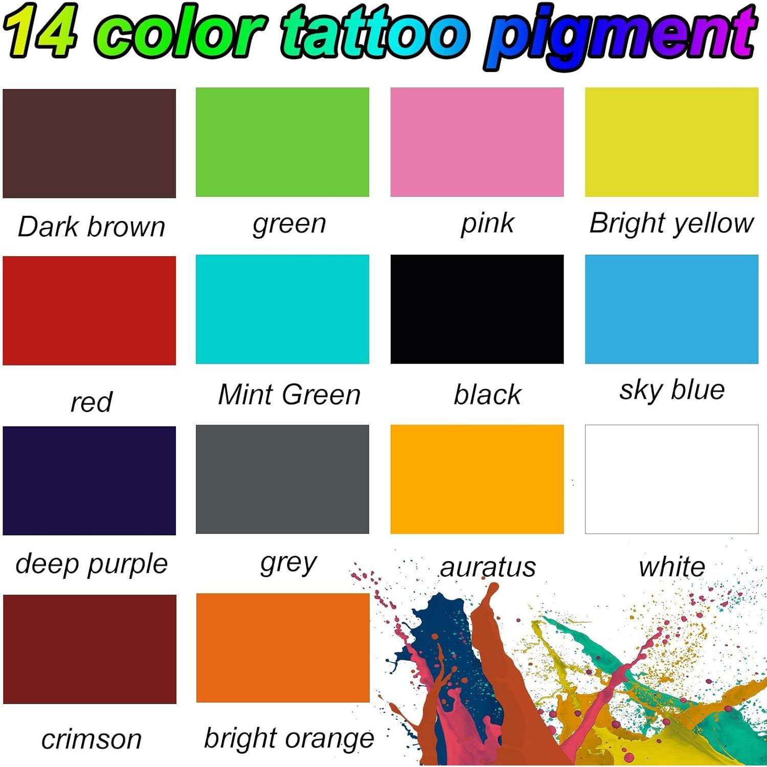 Set de Tinta para Tatuajes AYCOS 14 Colores 30 ml