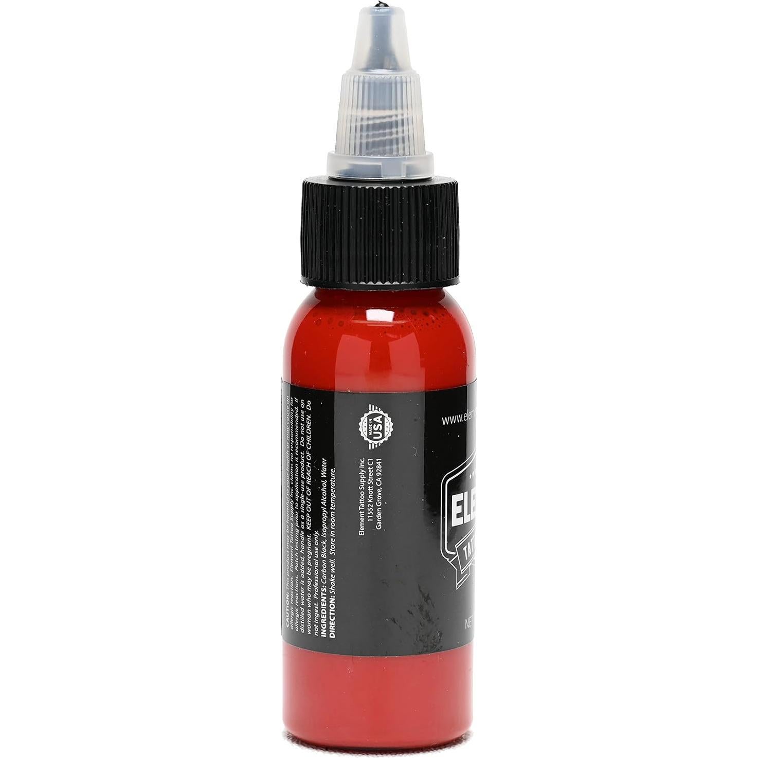 Tinta Roja para Tatuajes ELEMENT 30 ml Brillante y Sólida