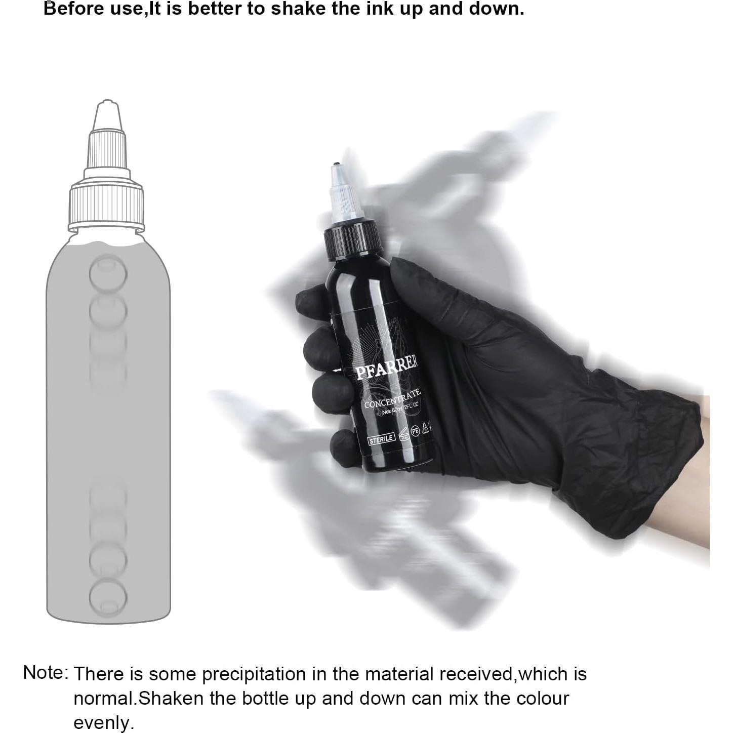 Tinta de Tatuaje Negra PFARRER 60ml Vegana Alta Calidad