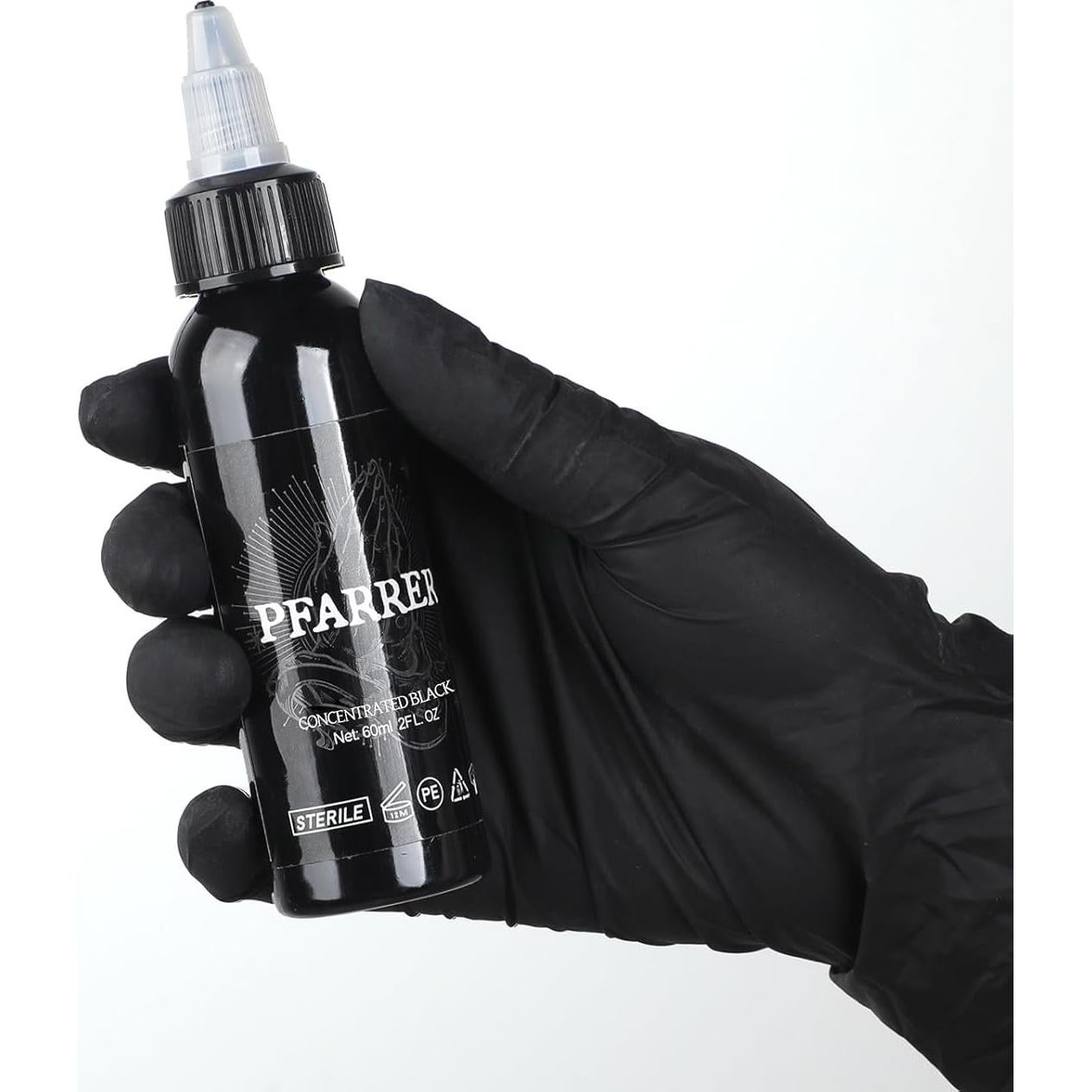 Tinta de Tatuaje Negra PFARRER 60ml Vegana Alta Calidad