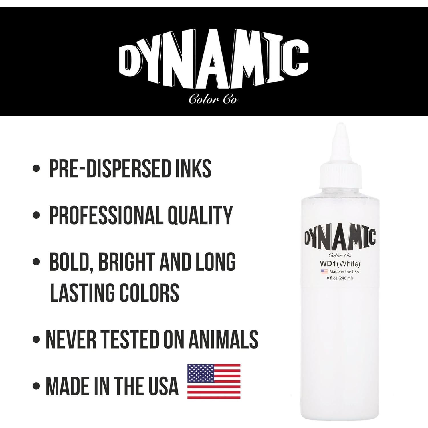 Tinta de Tatuaje Blanca Dynamic Color Co - Vegana, Esterilizada