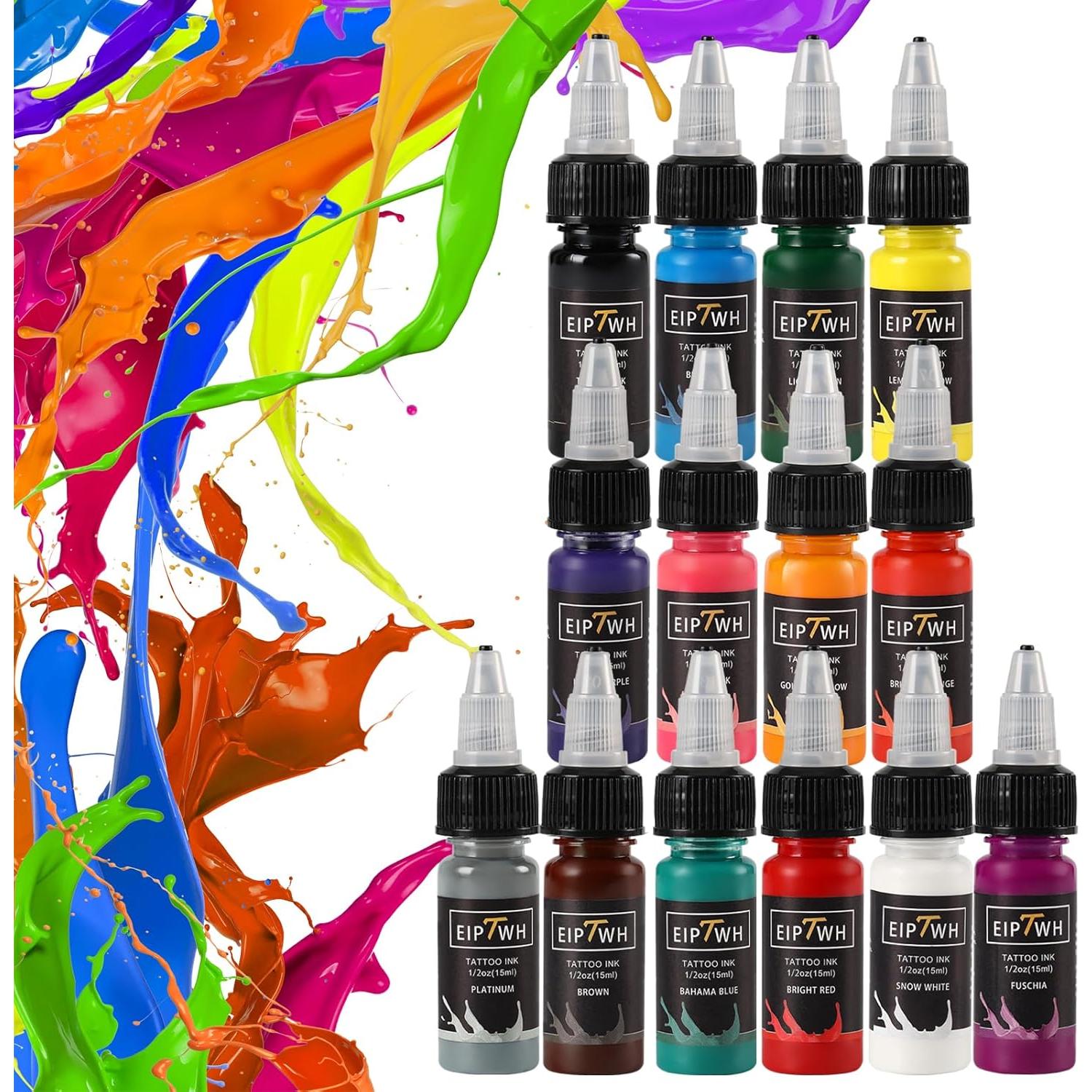 Juego de Tinta para Tatuajes EIPTWH 14 Colores 15ml