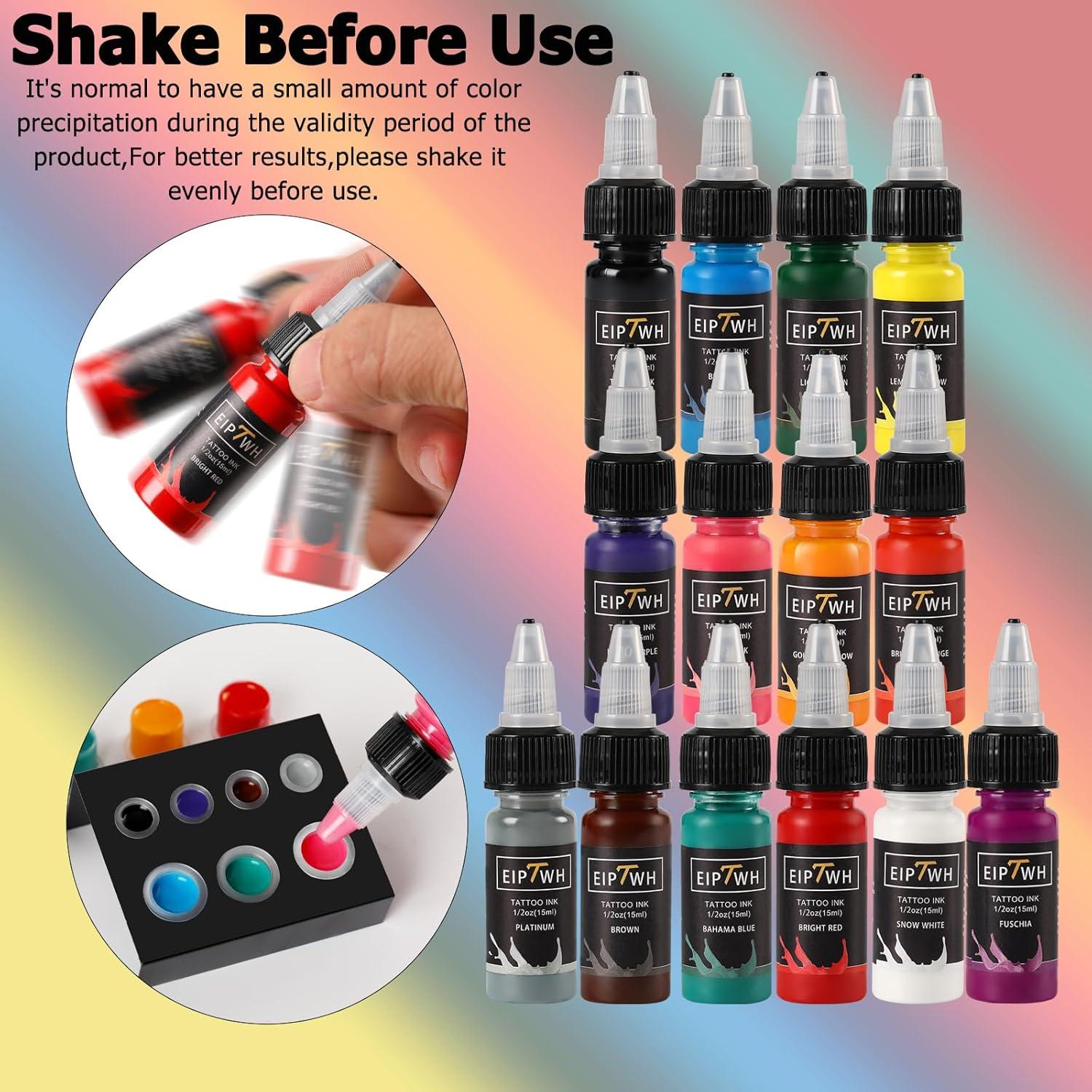 Juego de Tinta para Tatuajes EIPTWH 14 Colores 15ml