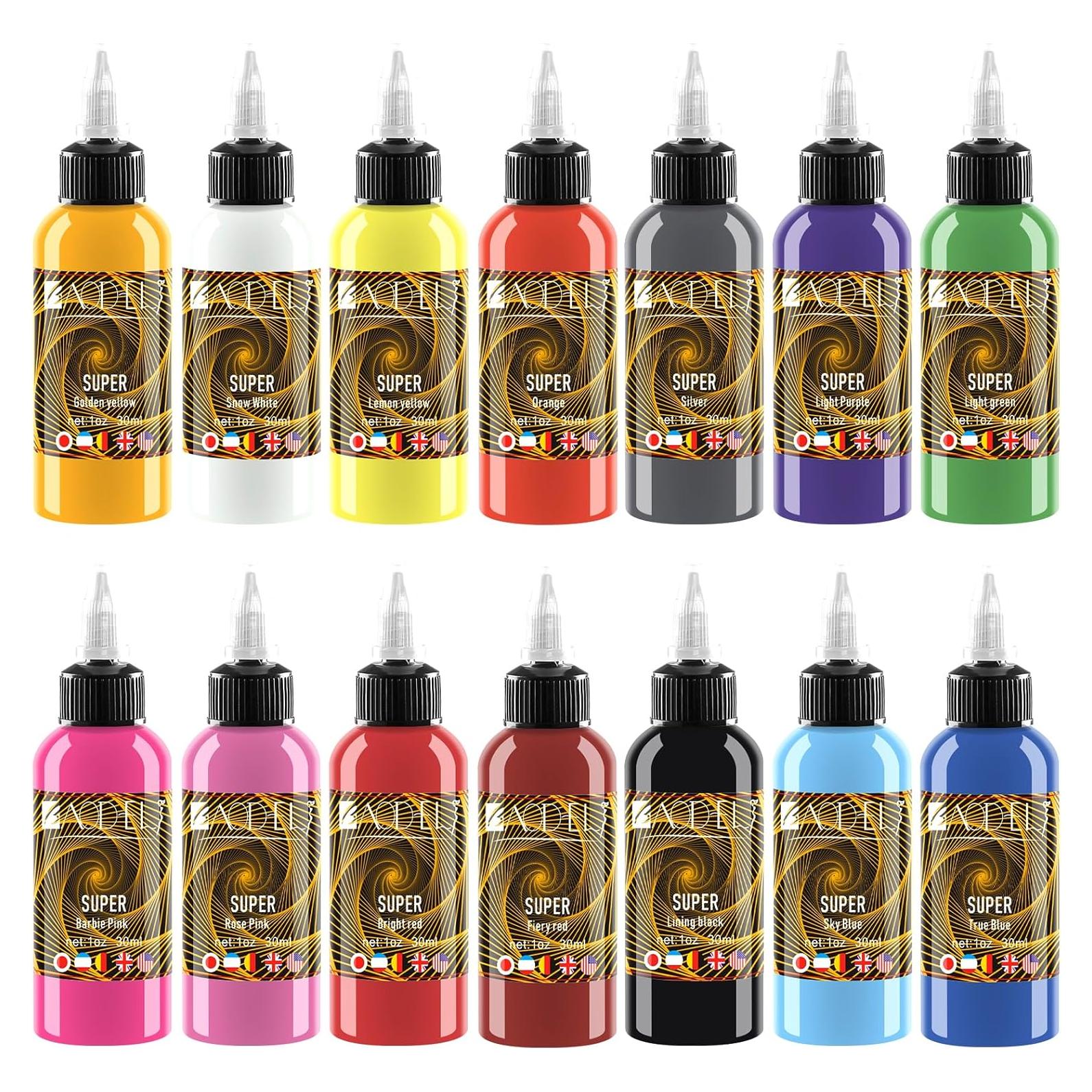 Set de Tinta para Tatuajes BAODELI 14 Colores 30ml