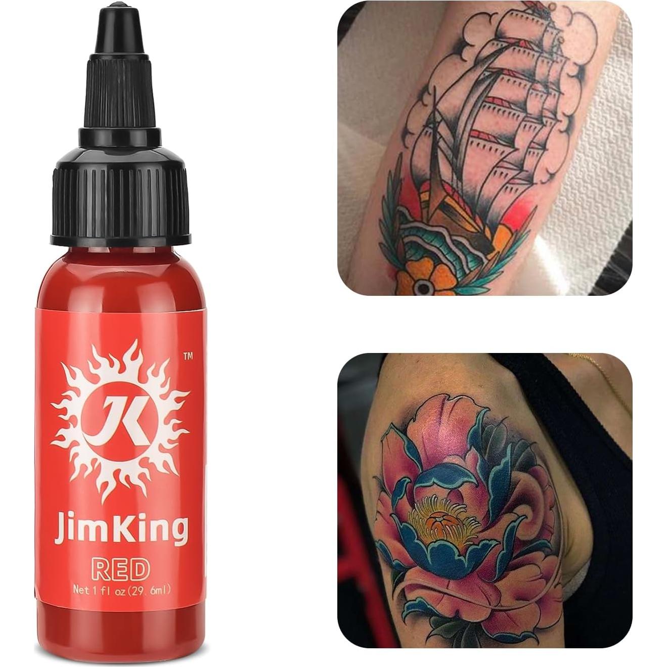 Tinta para Tatuajes JimKing 30ml Color Rojo Natural