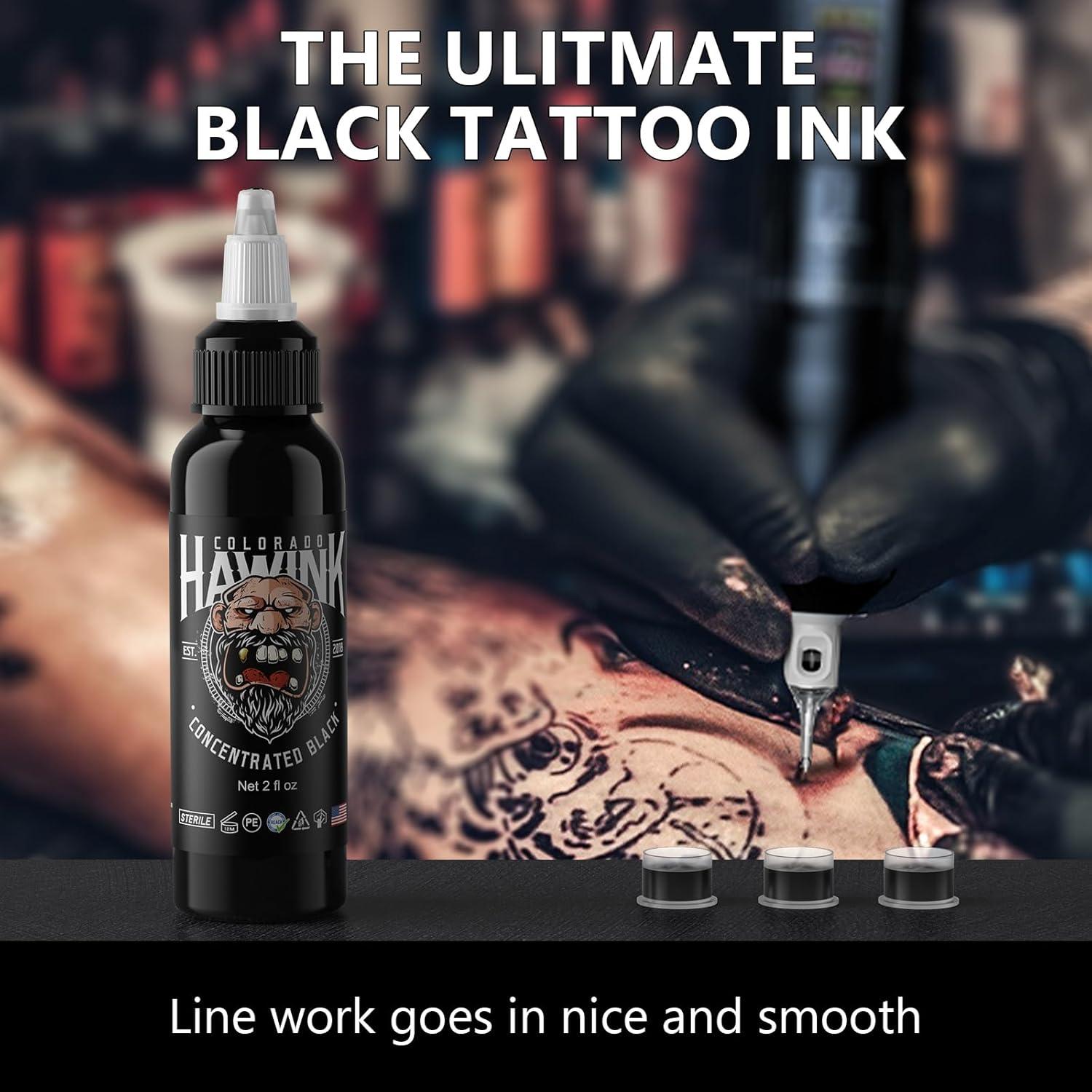 Tinta de Tatuaje Negra HAWINK 60ml Vegana Estándar EE.UU.