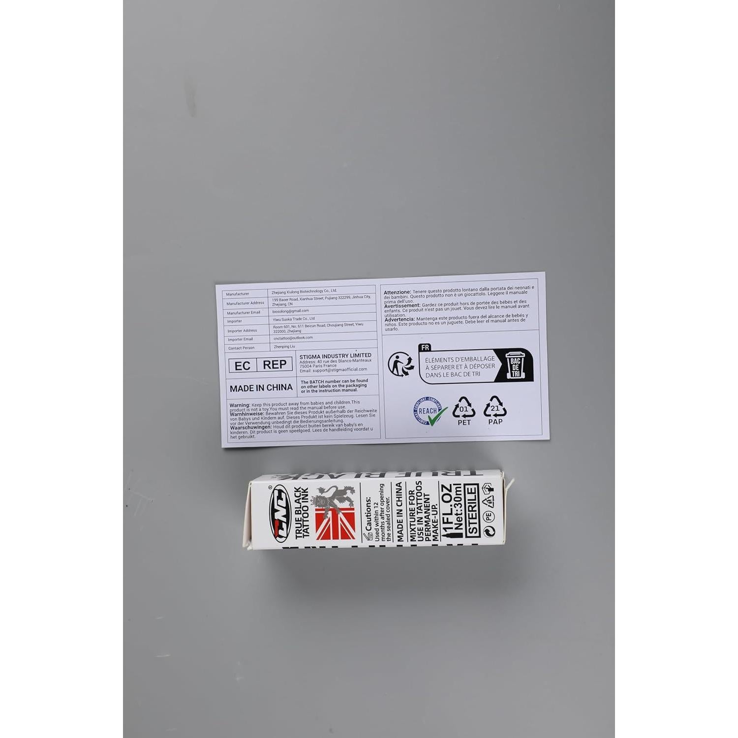 Tinta de Tatuaje Negra CNC 30ml Premium para Contornos y Sombreado