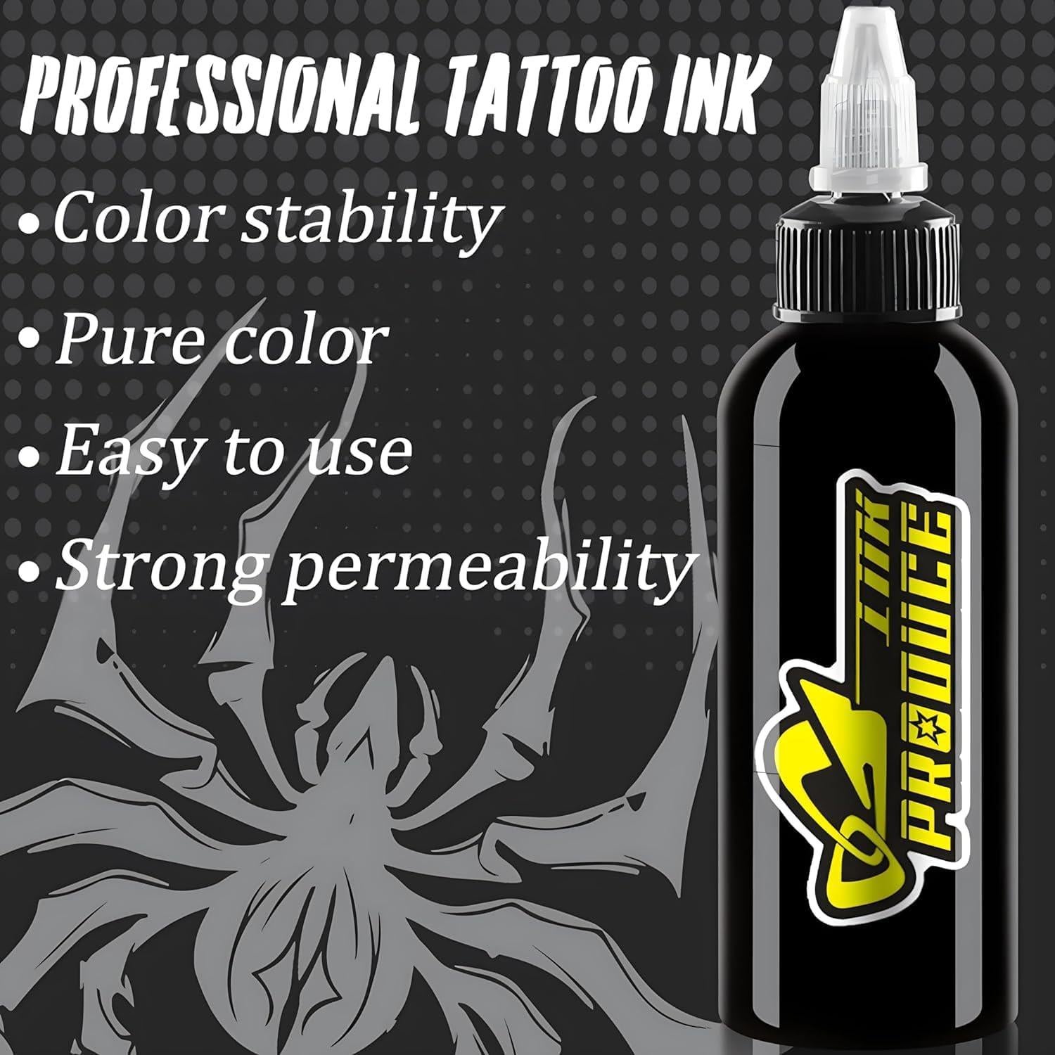 Tinta de Tatuaje Negra BAODELI 30ML - Alta Pigmentación
