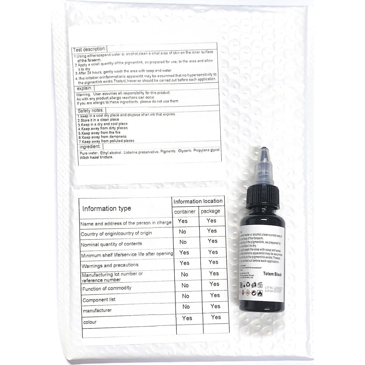 Tinta de Tatuaje Negra BAODELI 30ML - Alta Pigmentación