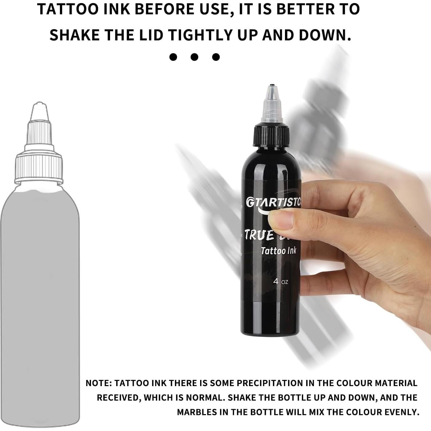 Tinta para Tatuajes Negra Profesional GTARTISTOO 120ml Vegana