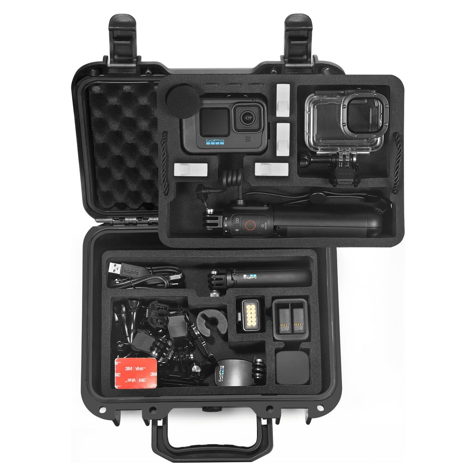 Lekufee Waterproof Hard Case Compatible with Gopro Hero 13/12/11/10/9/8/Media Mod/Gopro Volta/Creator Edition/Action Camera and Accessories(Case Only)