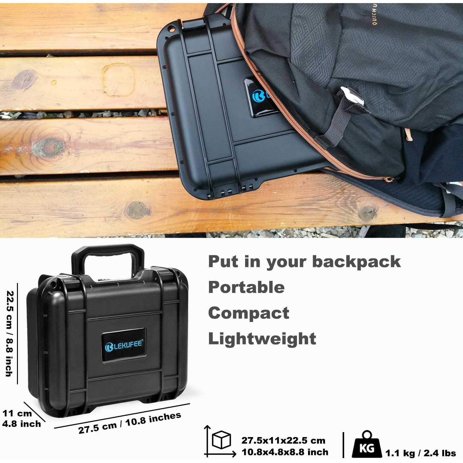 Lekufee Waterproof Hard Case Compatible with Gopro Hero 13/12/11/10/9/8/Media Mod/Gopro Volta/Creator Edition/Action Camera and Accessories(Case Only)