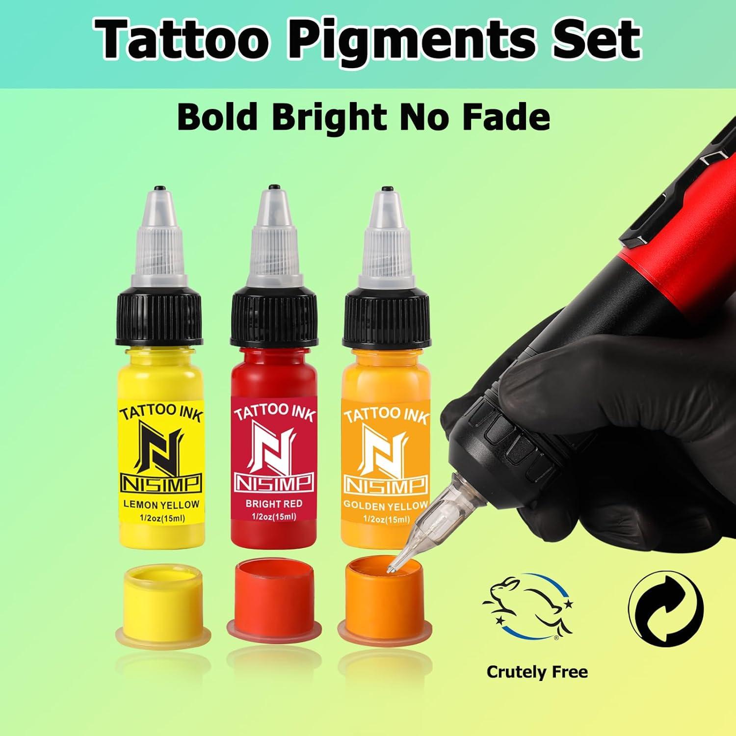 Kit de Tintas para Tatuajes NISIMP 14 Colores 15ml Profesional