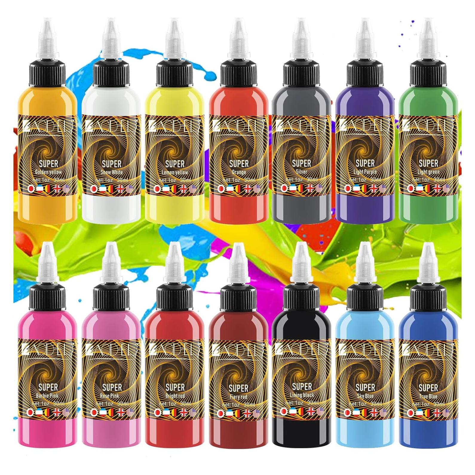 Set de Tinta para Tatuajes BAODELI 14 Colores 30 ml