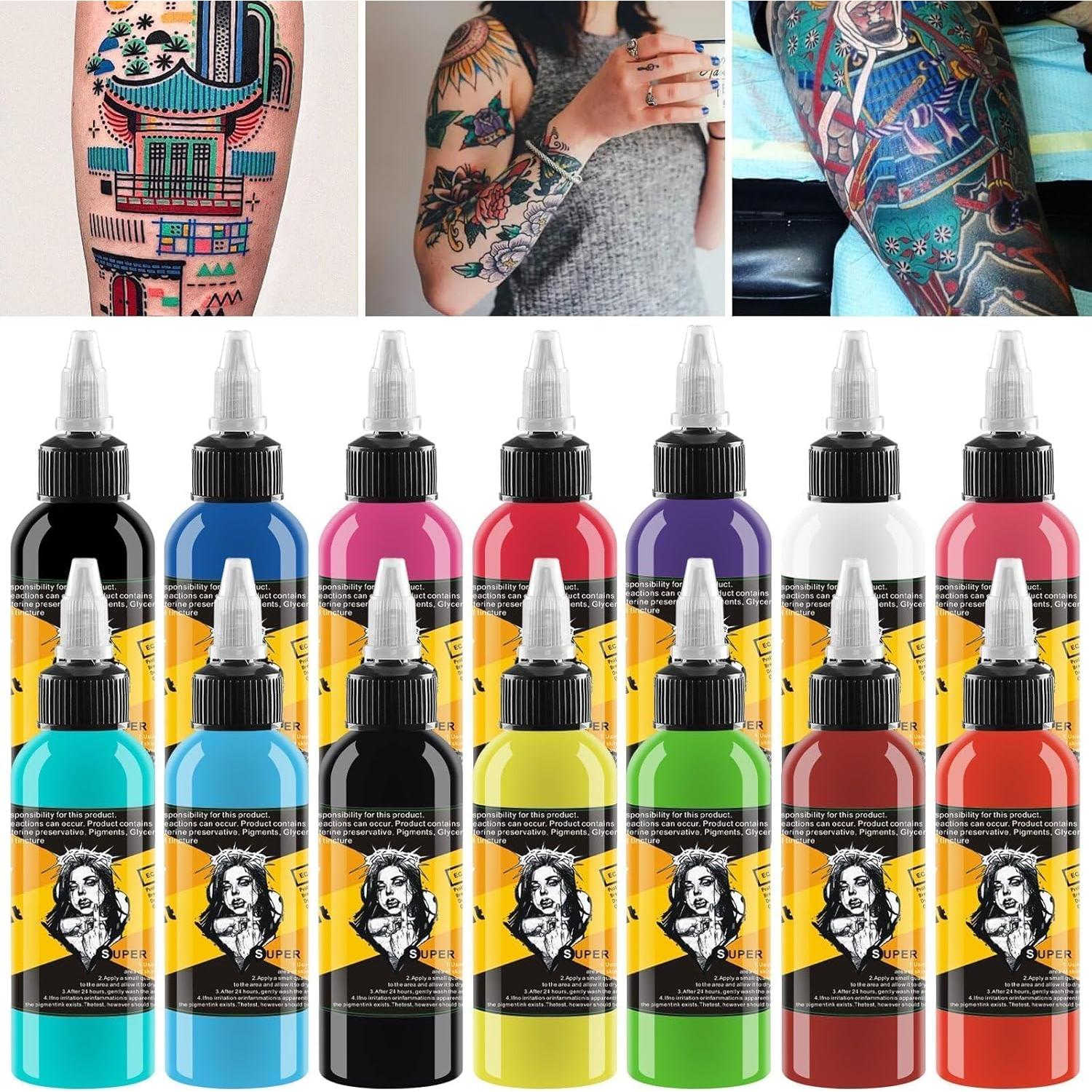 Set de Tinta para Tatuajes BAODELI 14 Piezas 30 ml UV
