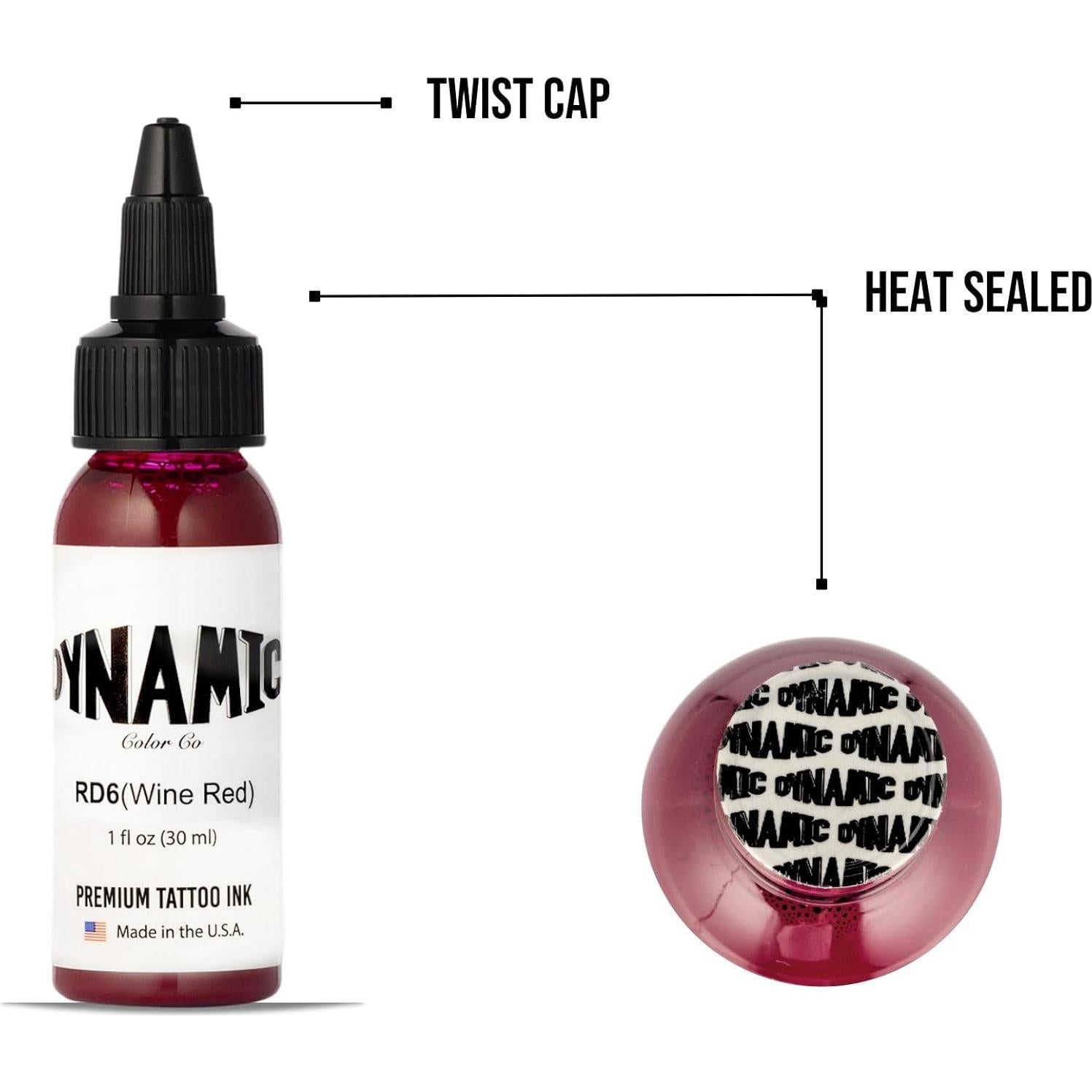 Tinta para Tatuajes Dynamic Color Co Rojo Vino 30ml Vegana