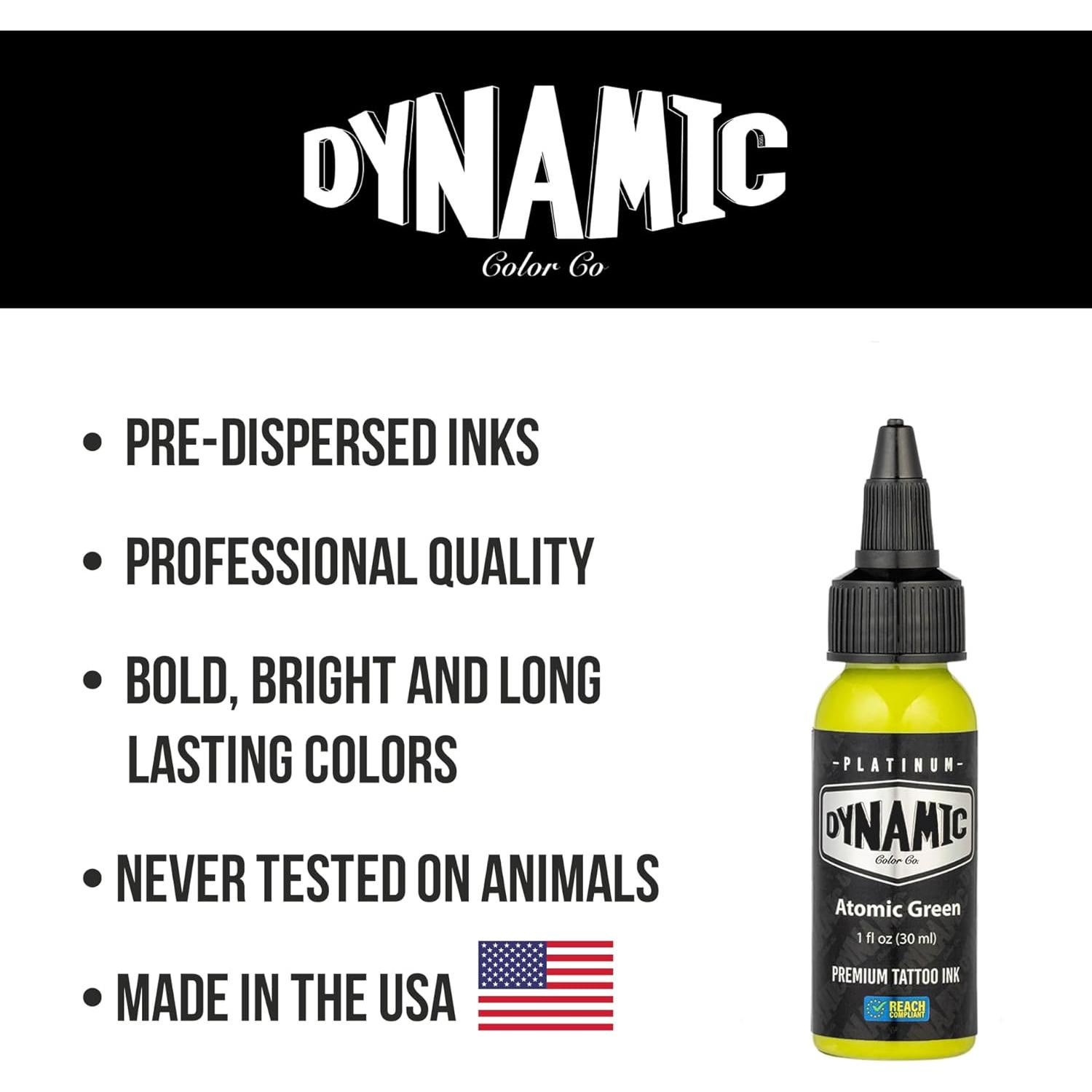 Tinta de Tatuaje Dynamic Color Co Platinum 30 ml Verde Atomic