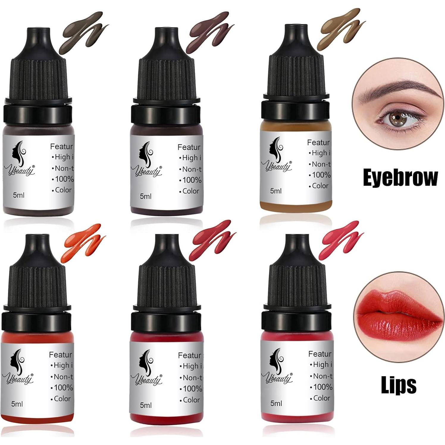 Pigmento de Tinta de Tatuaje Permanente Ybeauty - 6 Colores