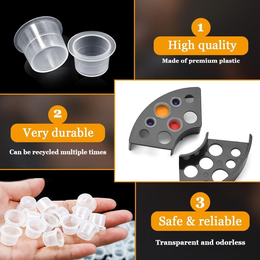 600 Tapas de Tinta para Tatuajes TONBAO con 2 Soportes