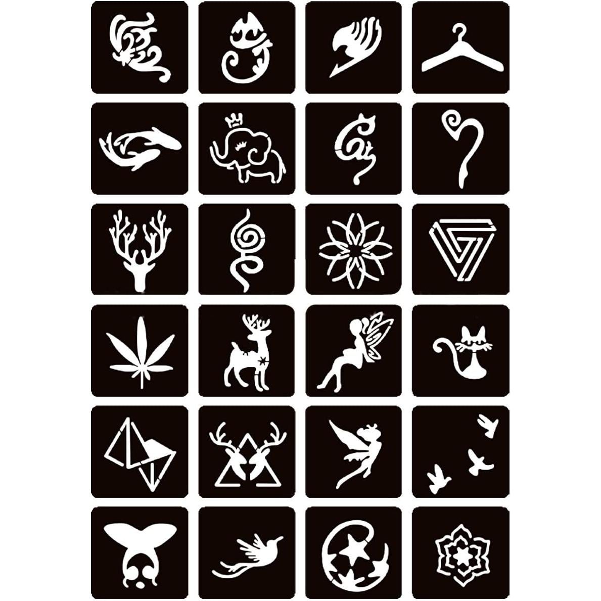 Kit de Tatuajes Temporales Moricher 5 Tintas 96 Plantillas