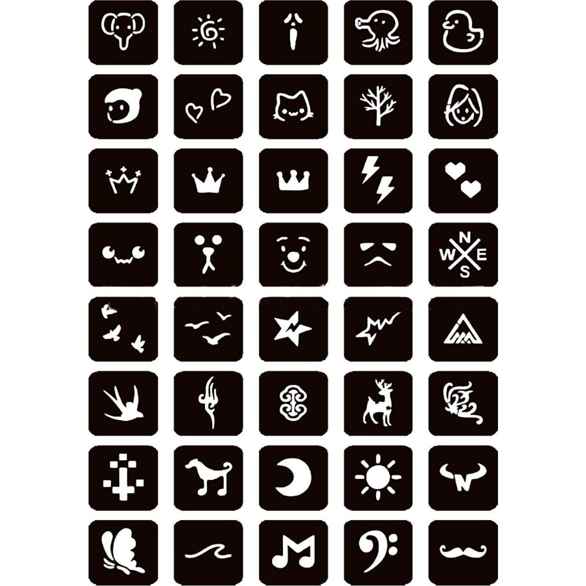 Kit de Tatuajes Temporales Moricher 5 Tintas 96 Plantillas