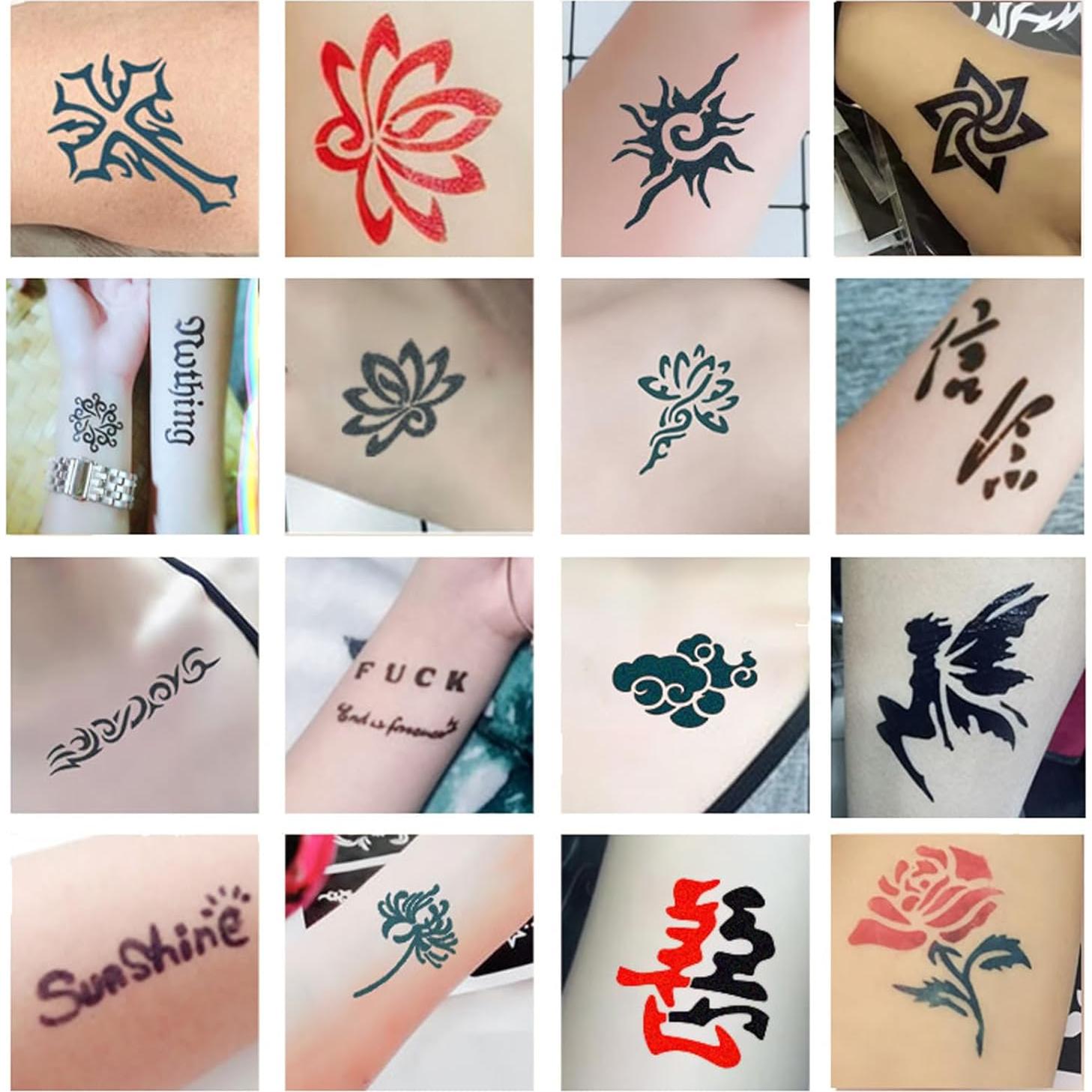 Kit de Tatuajes Temporales Moricher 5 Tintas 96 Plantillas