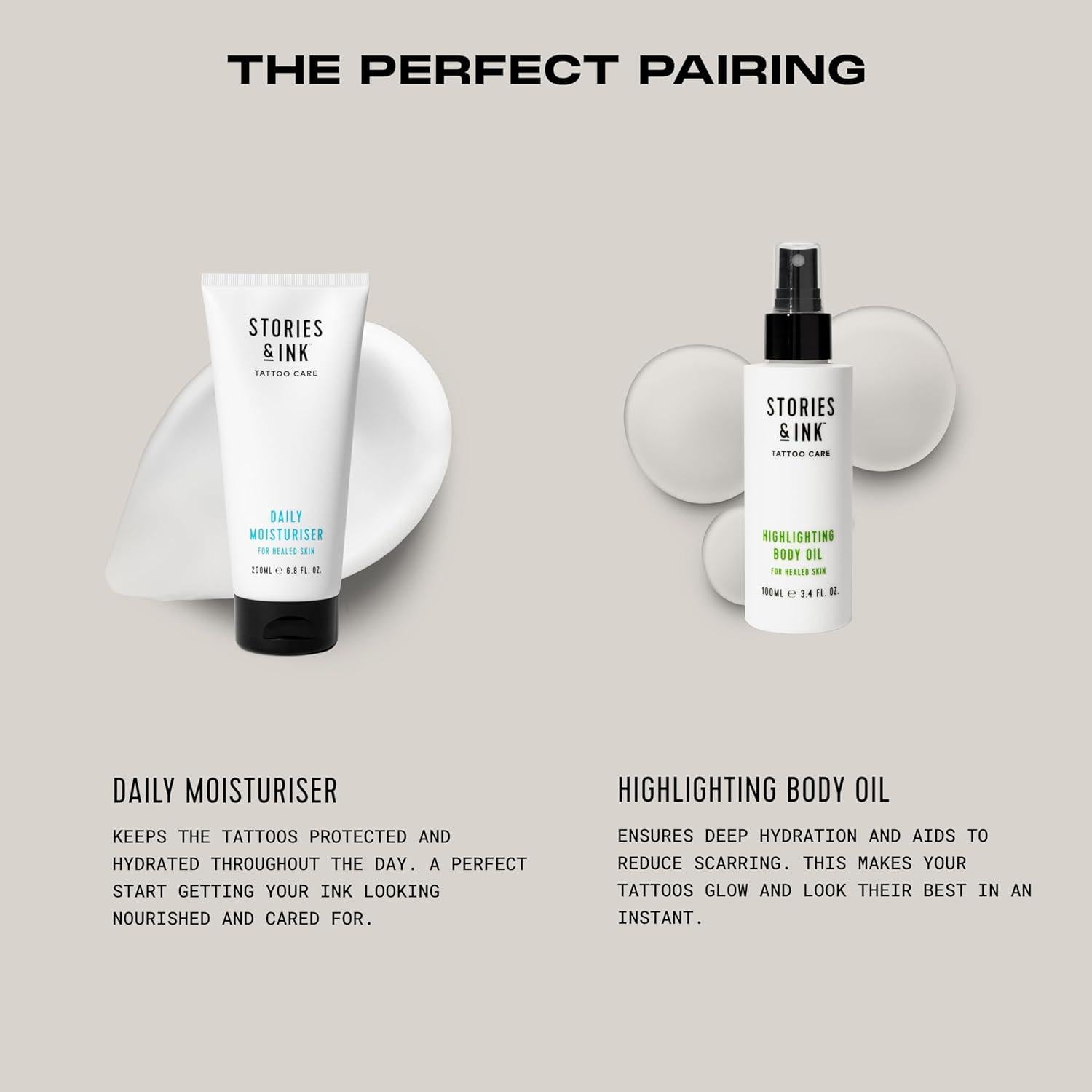 Aceite Corporal Iluminador Stories & Ink 100 mL - Brillo Tatuajes