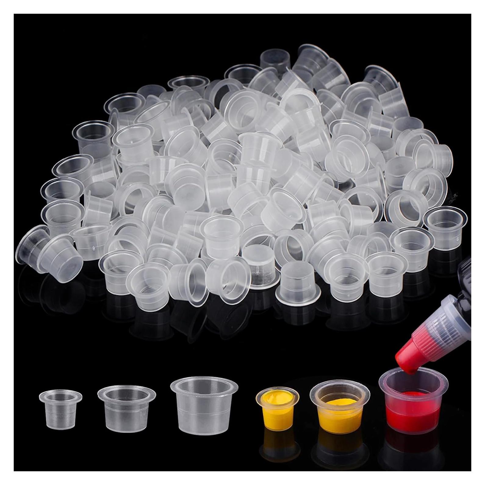 Tazas de Tinta para Tatuajes Autdor 300pcs Mezcladas 9-16mm