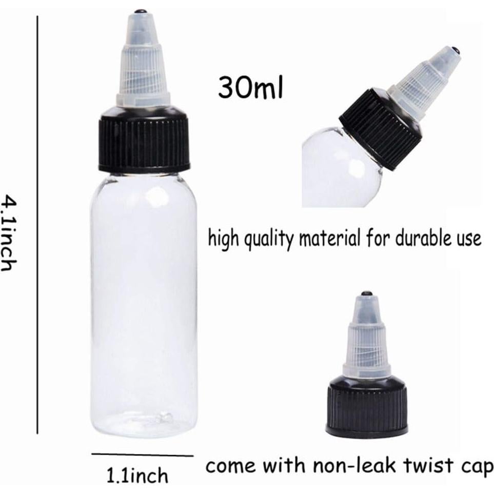 Botellas de Tinta de Tatuaje Vacías 30ml - Nuevo Tatuaje Estrella (12pcs)