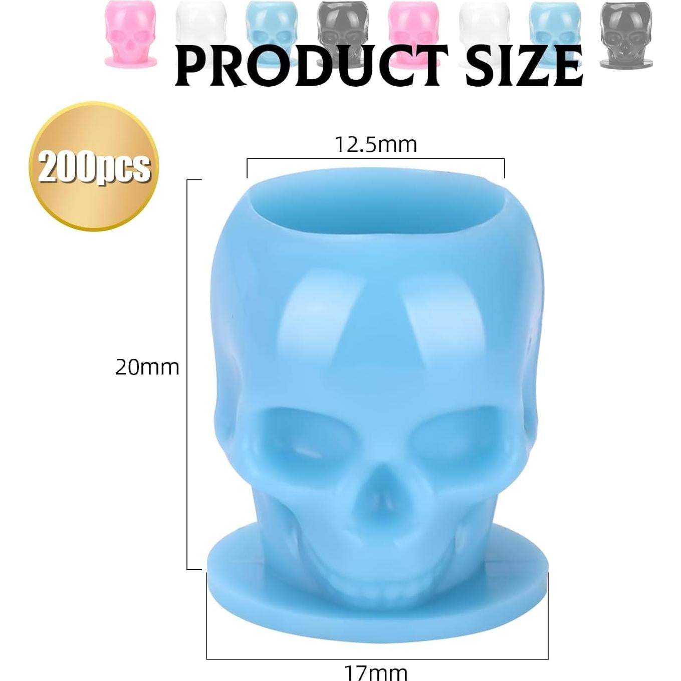 200 Copas de Tinta Desechables BAMTTOO - Diseño Calavera