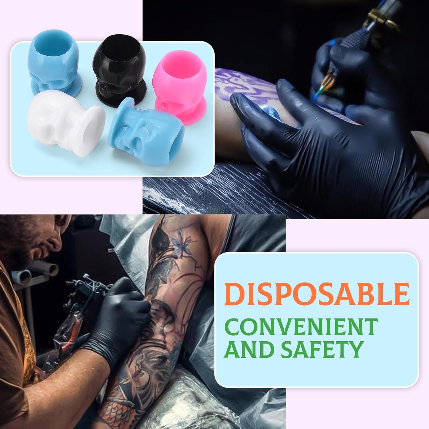 200 Copas de Tinta Desechables BAMTTOO - Diseño Calavera