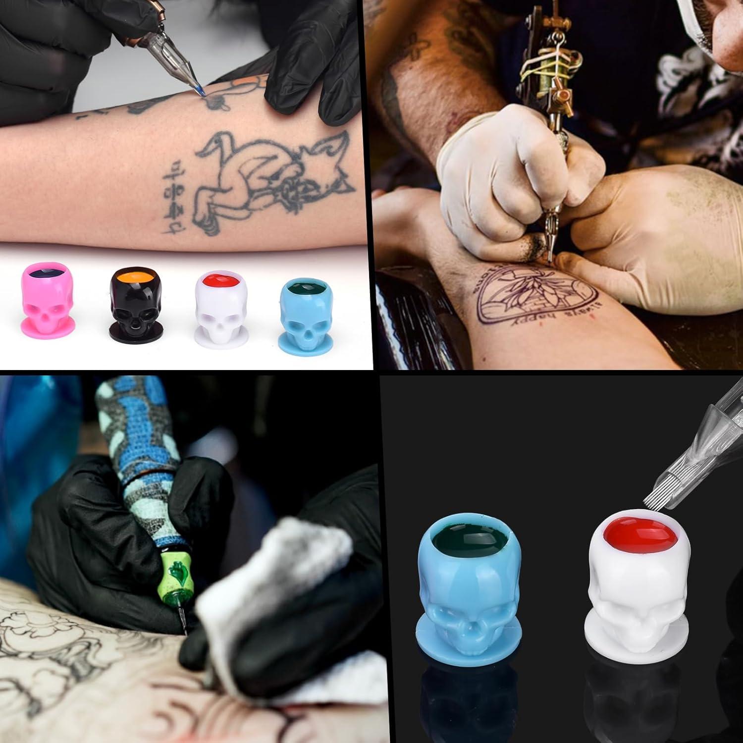 200 Copas de Tinta Desechables BAMTTOO - Diseño Calavera