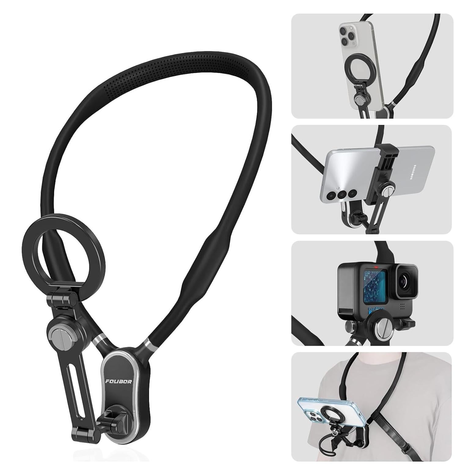 Soporte Magnético para Teléfono de Cuello Folibor 4 en 1