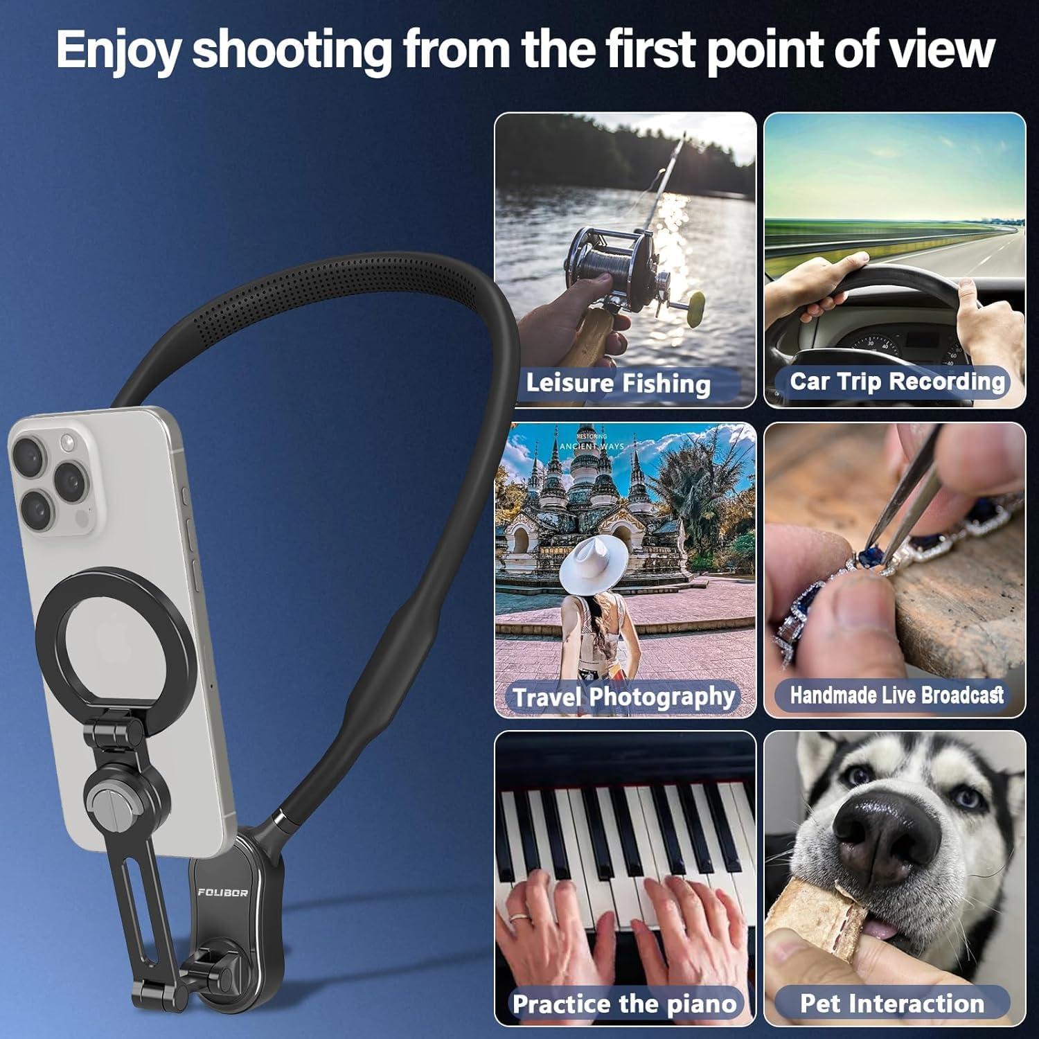 Soporte Magnético para Teléfono de Cuello Folibor 4 en 1