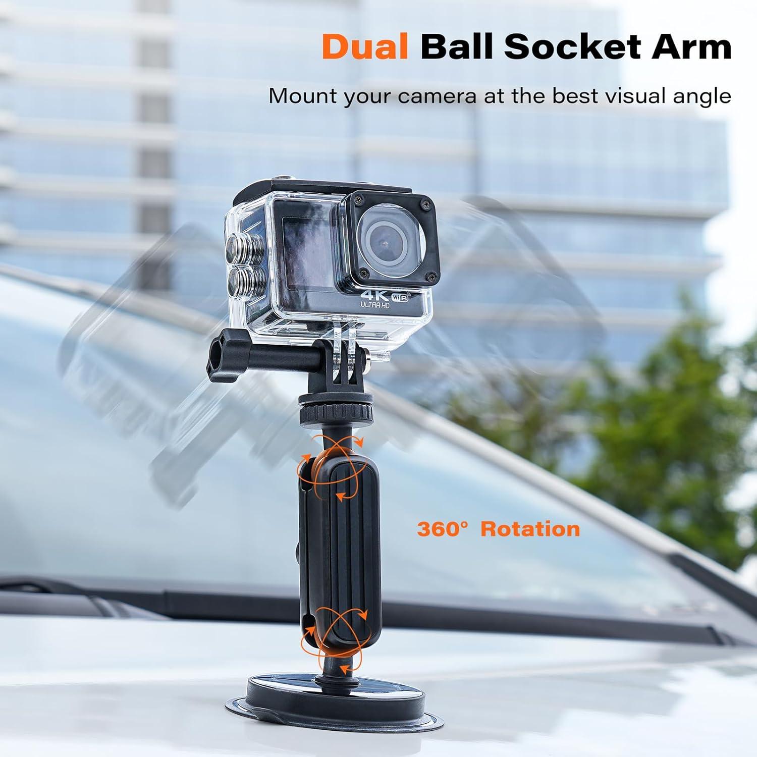 Magnetic Mount Magnet for Action Camera, 360 Quick Car Holder Attachment for GoPro Max Hero 13 12 11 10 9 8 7 6 Insta360 X3 X4 Go3 DJI Action 4 Osmo Pocket 3 Mounting Accessories