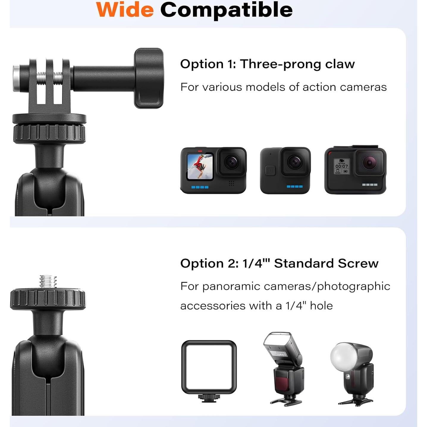 Magnetic Mount Magnet for Action Camera, 360 Quick Car Holder Attachment for GoPro Max Hero 13 12 11 10 9 8 7 6 Insta360 X3 X4 Go3 DJI Action 4 Osmo Pocket 3 Mounting Accessories