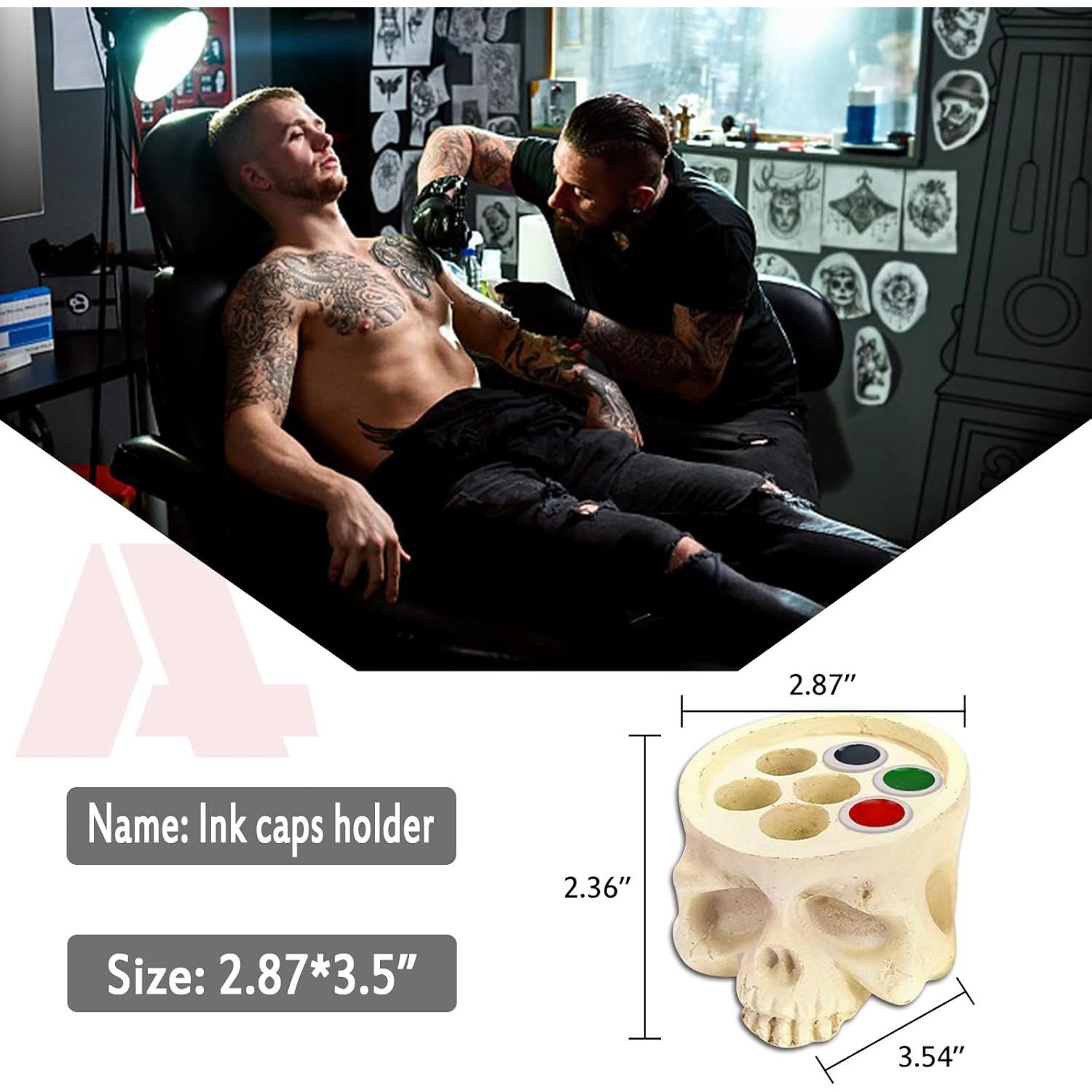 Soporte de Tinta para Tatuajes Anghie con 100 Tapas Grandes