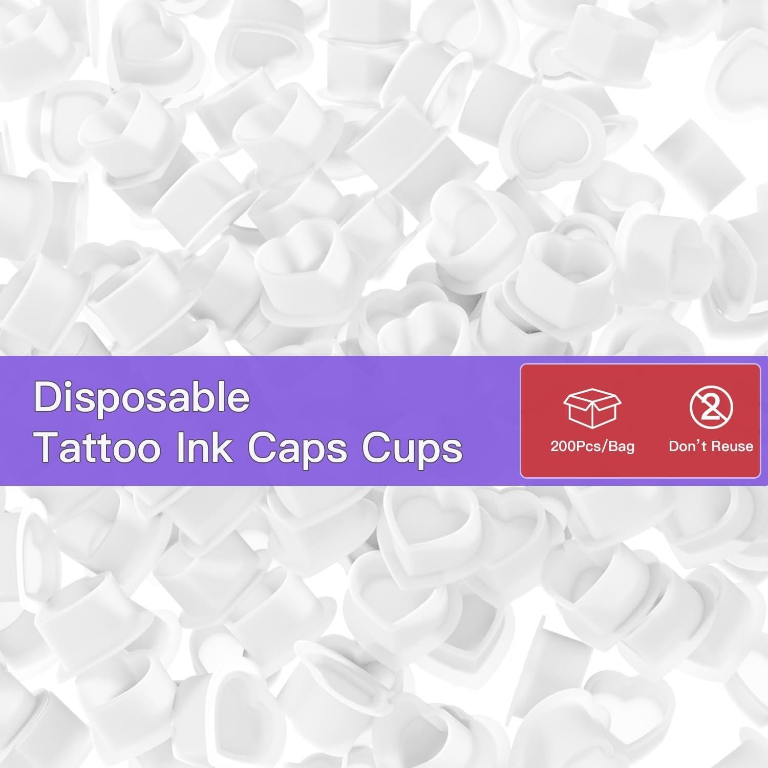 200 Soportes de Tinta Desechables OZER para Tatuajes