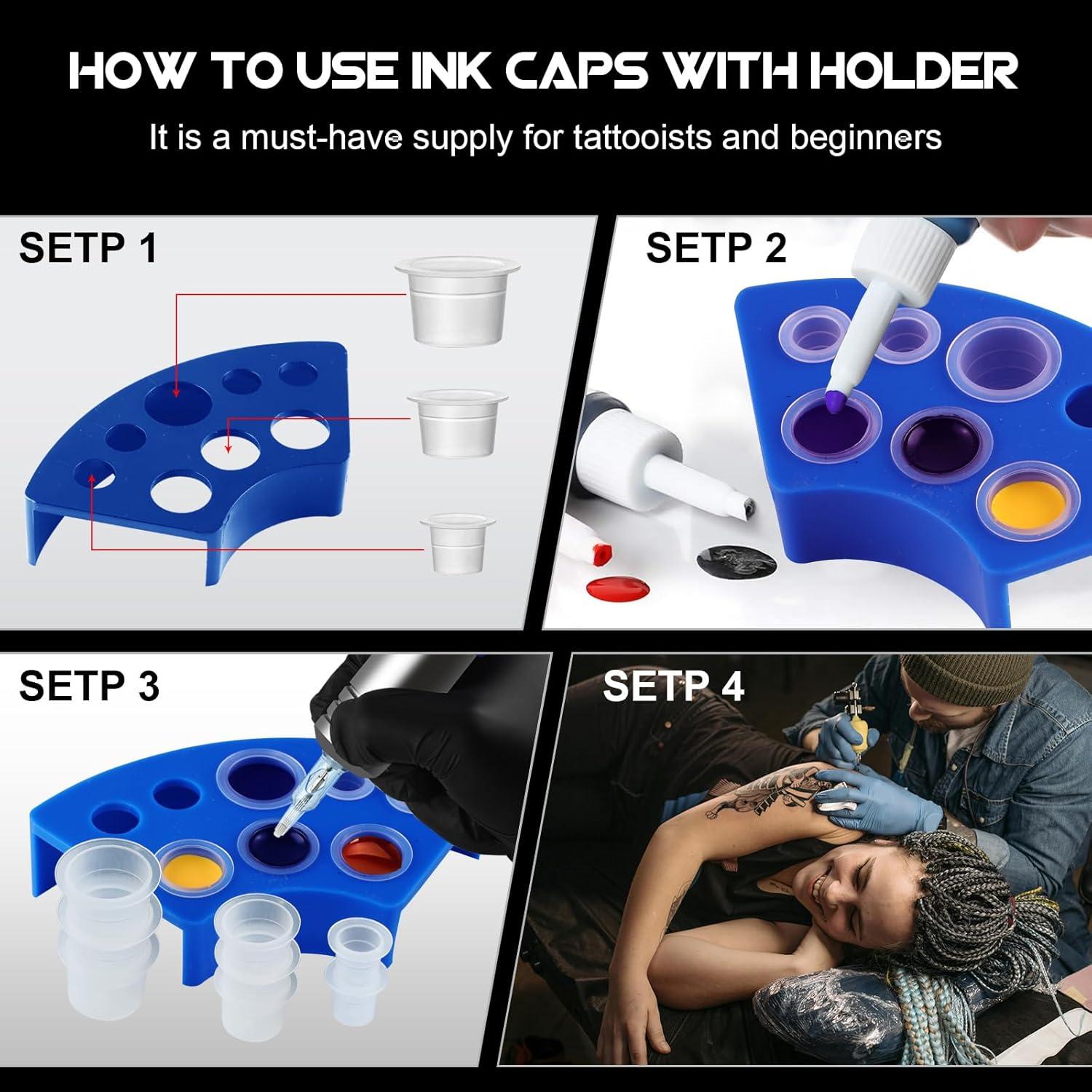 Set de 303 Piezas Tapas de Tinta para Tatuajes Autdor