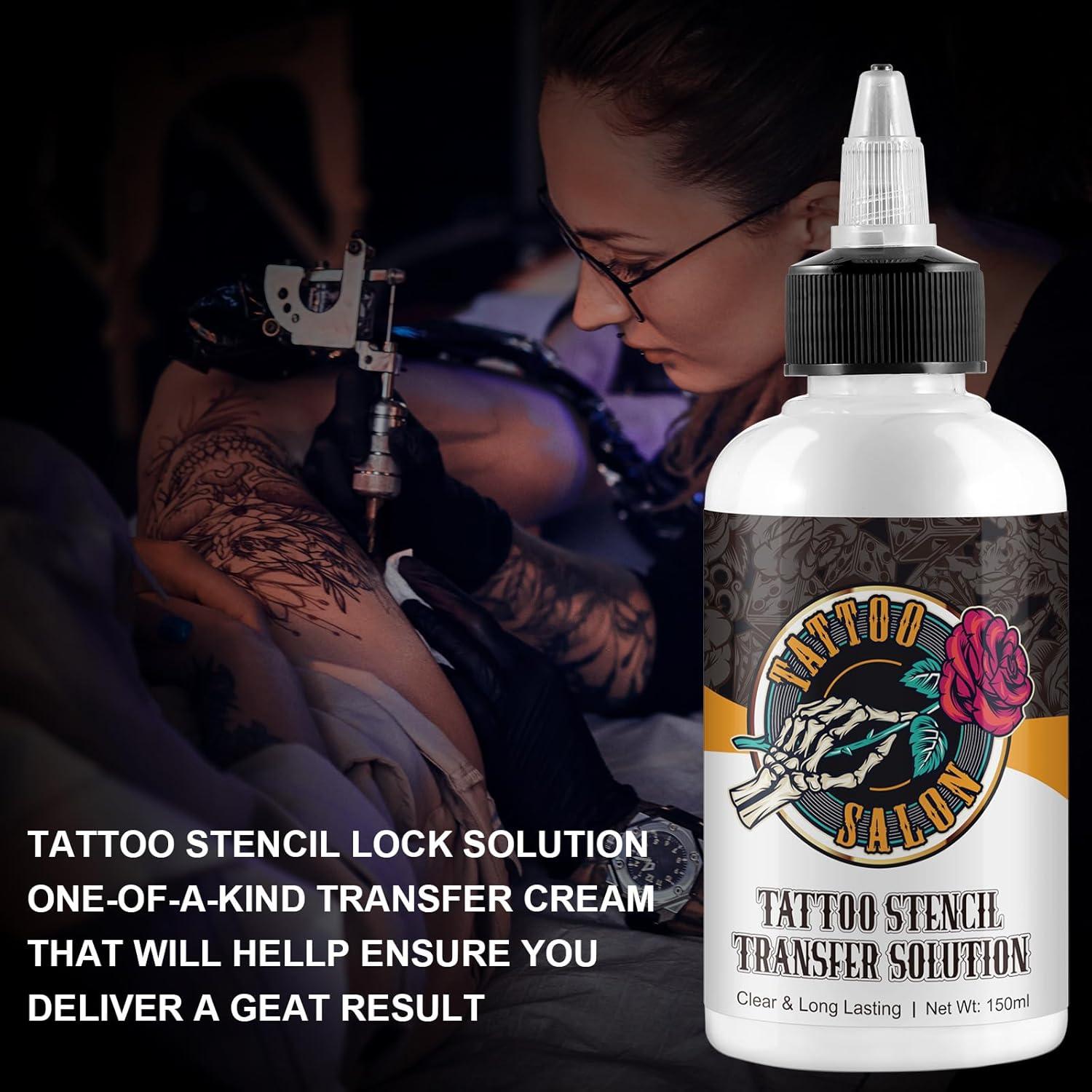 Tattoo Stencil Transfer Gel Solution, Stencil Magic Cream, Tattoo Application Solution for Transfer Paper Machine Stencils, Long-Lasting & Clear, 150ml