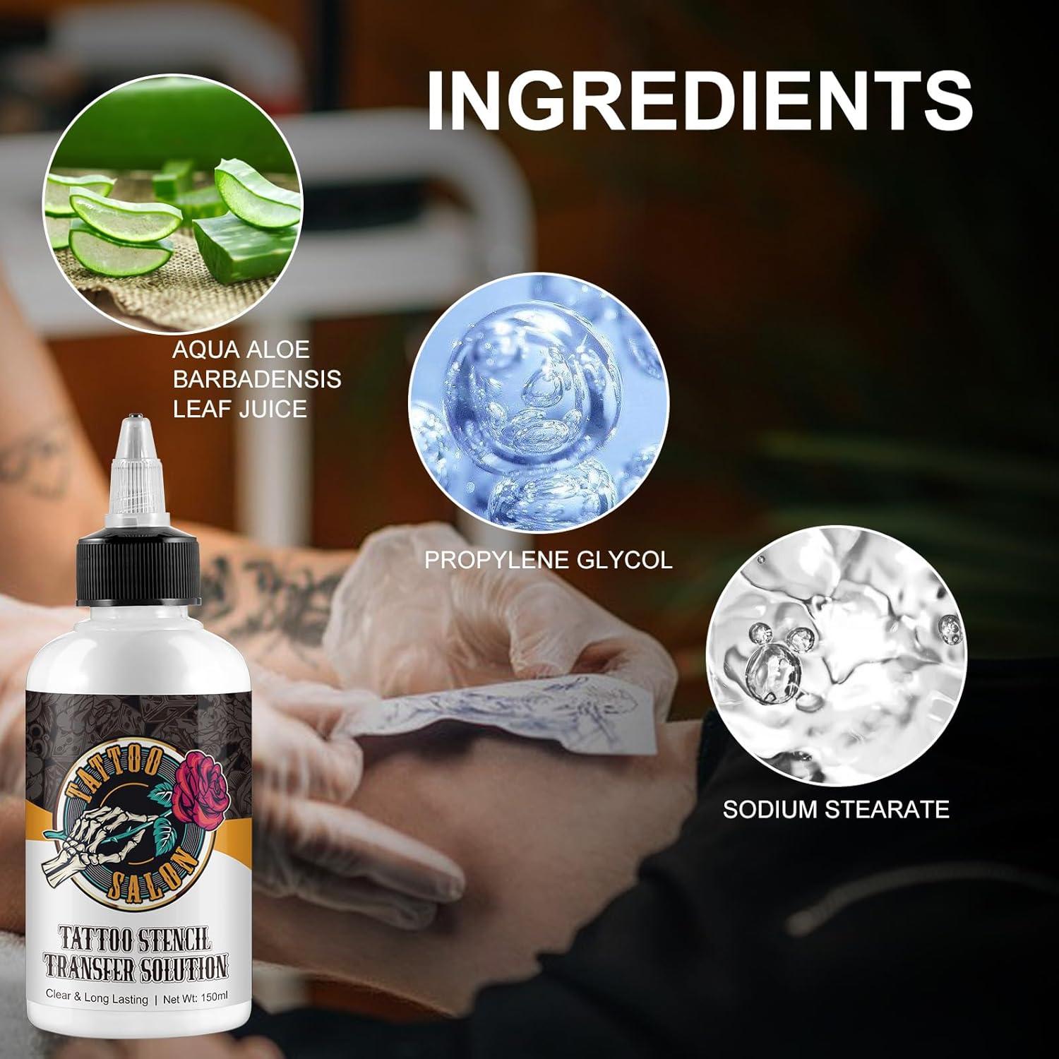 Tattoo Stencil Transfer Gel Solution, Stencil Magic Cream, Tattoo Application Solution for Transfer Paper Machine Stencils, Long-Lasting & Clear, 150ml